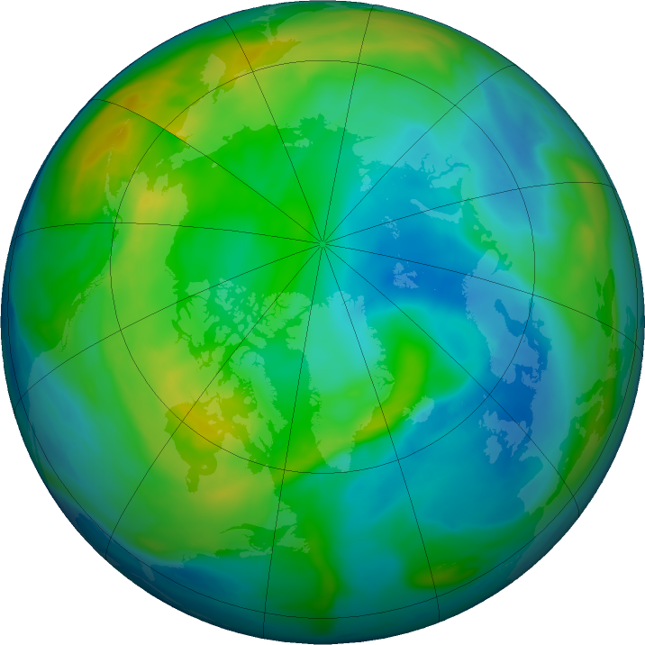 Arctic ozone map for 22 November 2023